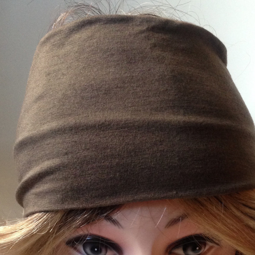 brown cotton headband.