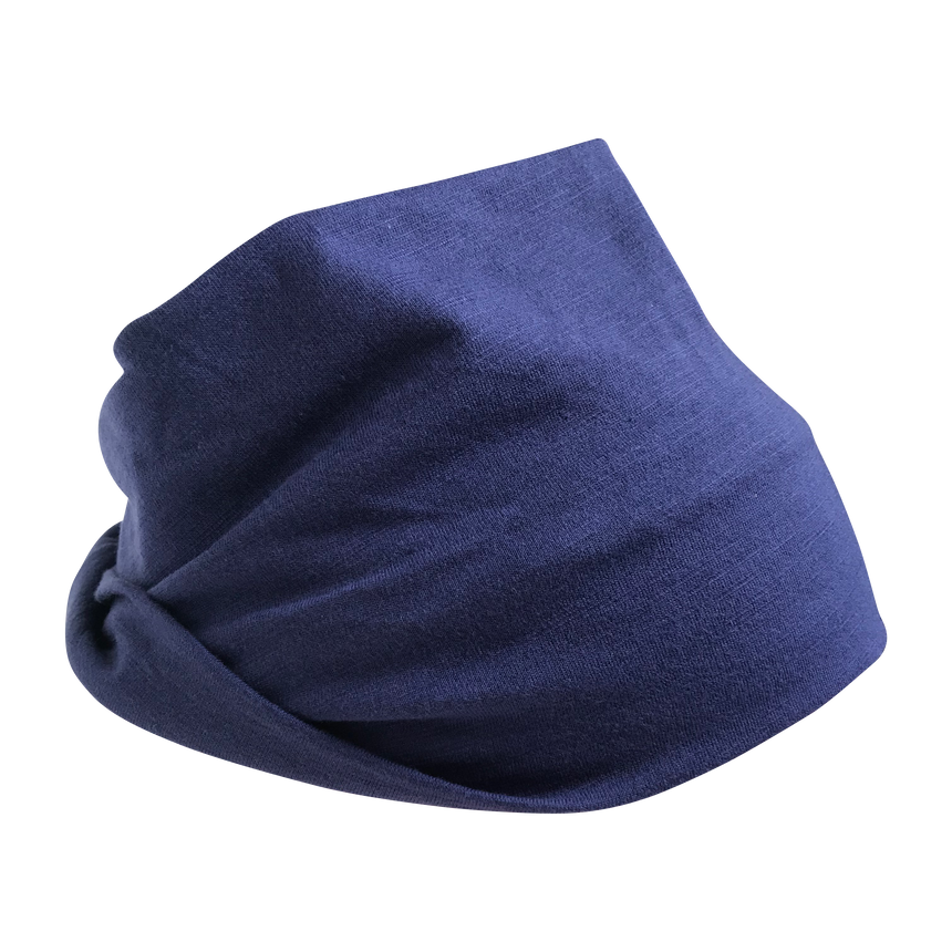 A navy blue sporty cotton headband 